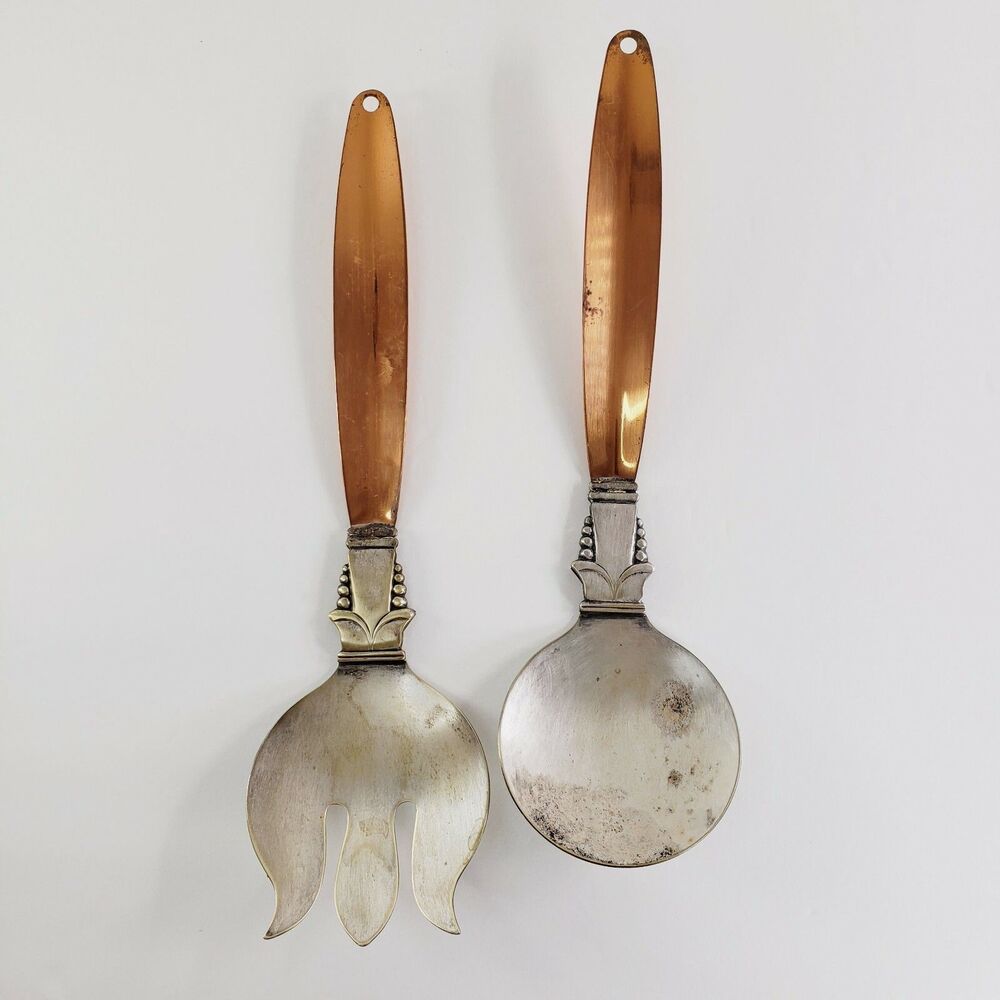 Coppercraft Guild Salad Server Spoon Fork Kitchen Utensil Mid Century Danish